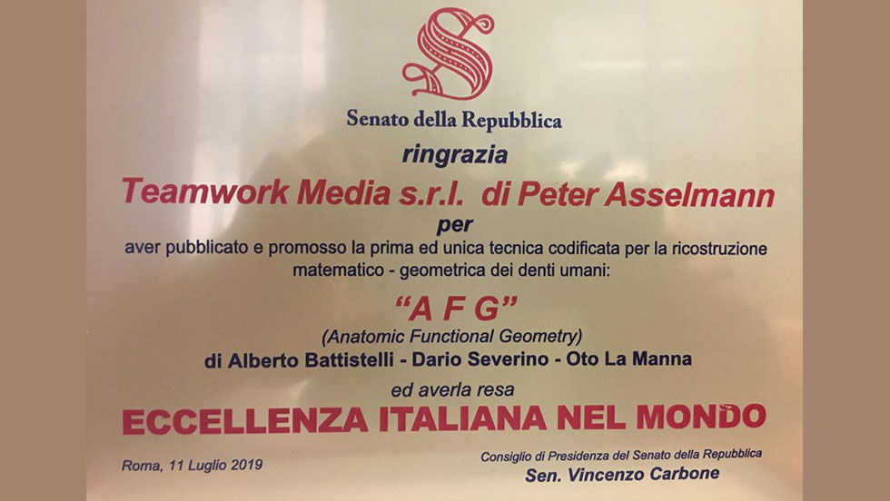 Η SENATE βραβεύει τον Peter Asselmann και την Teamwork Media Srl