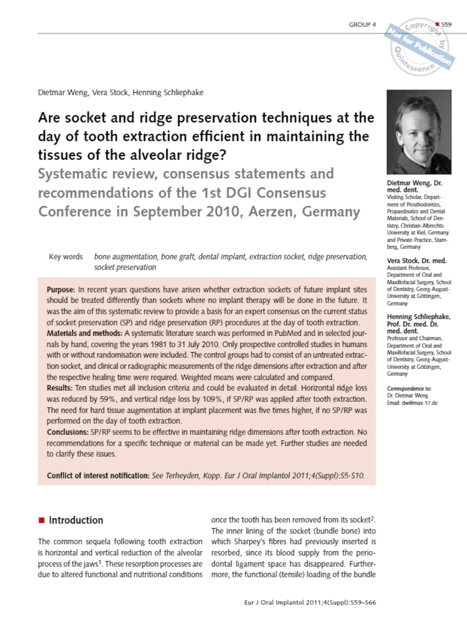 Weng - Socket Preservation EJOI