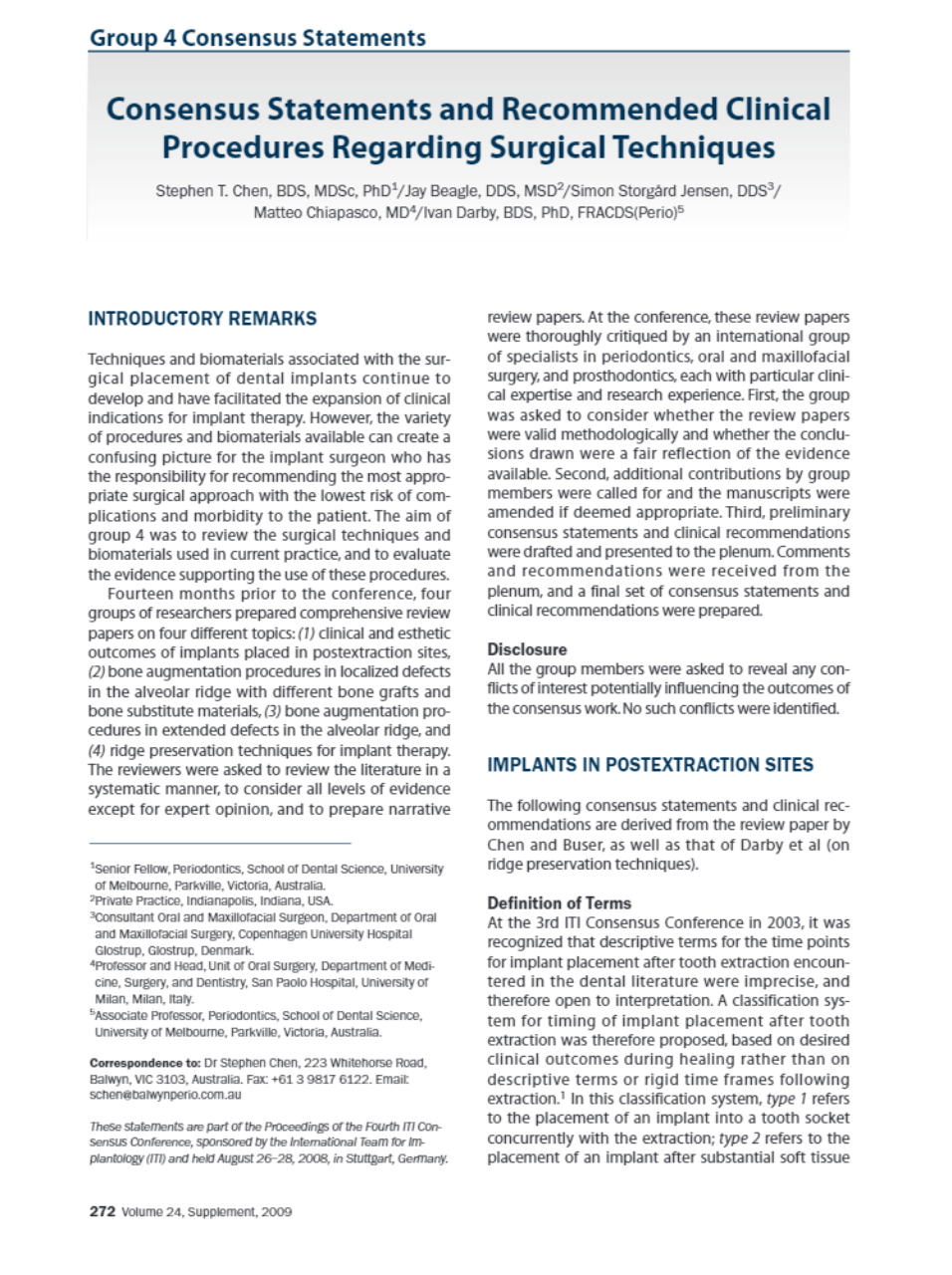 Surgical techniques in implant therapy 5